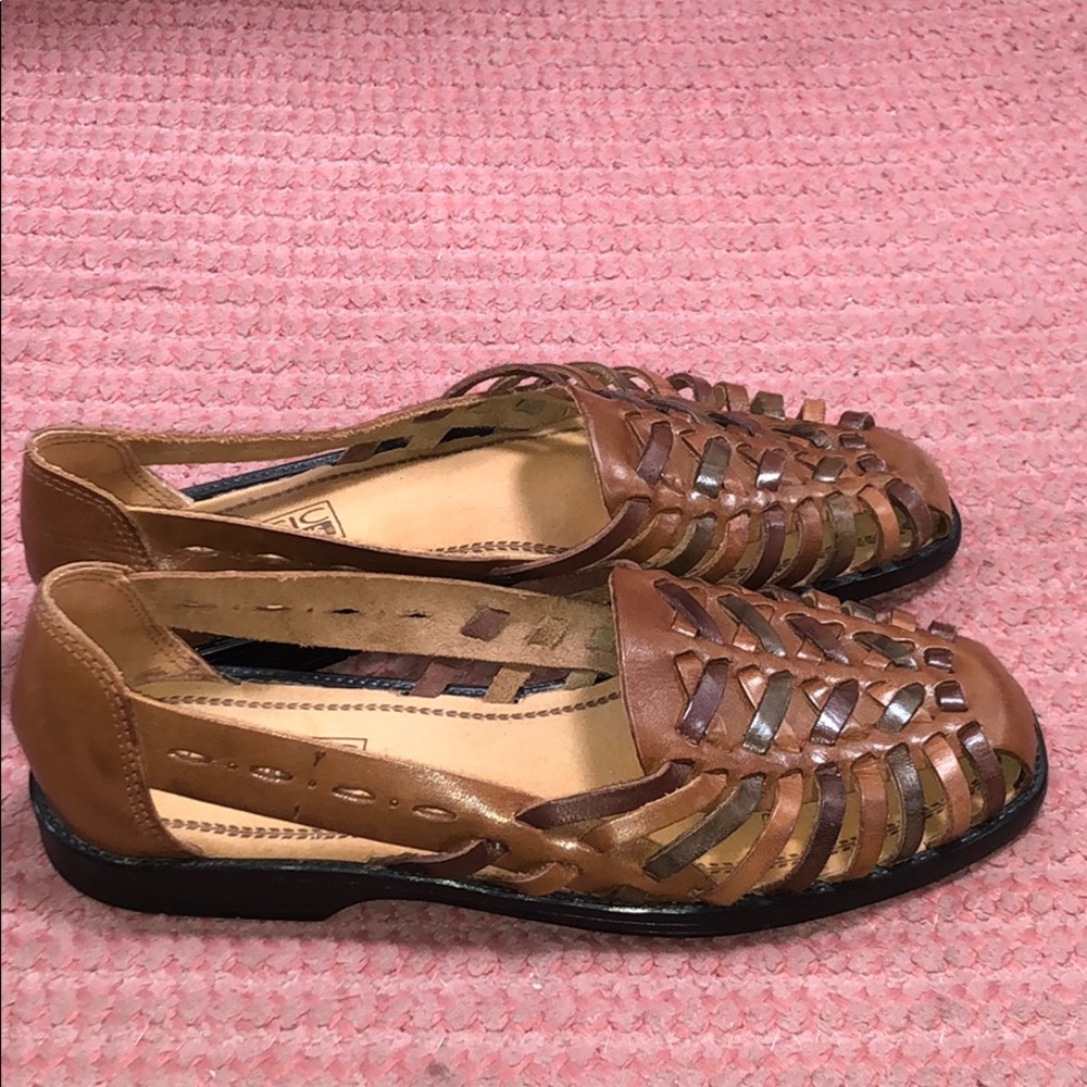 BROWN LEATHER SANDALS - Picture 2 of 4